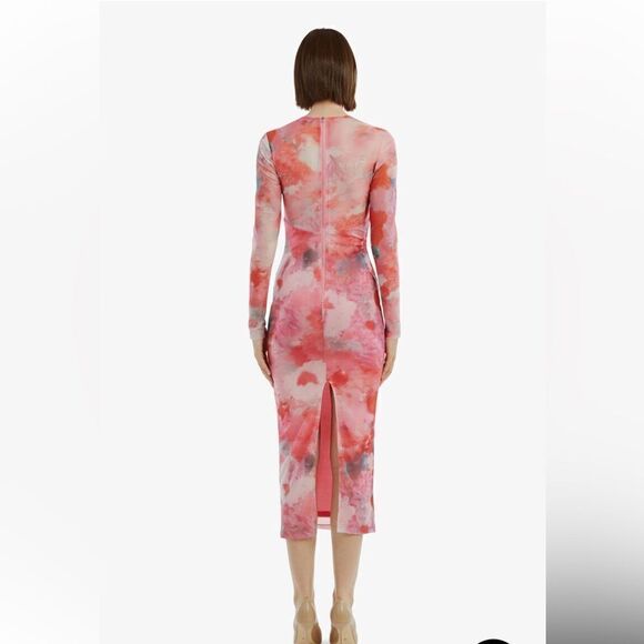 BARDOT Lena corset Mesh Midi Dress In Wildflower print bodycon Revolve XL 10 - Picture 5 of 16